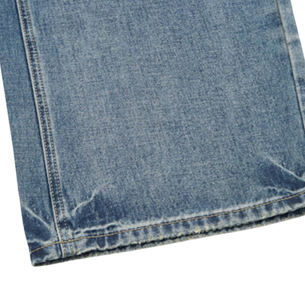 Washed Scythe Silhouette Wide Leg Denim Pants