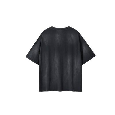 VintageSpray Dyed Raw Edge Oversized T-Shirt