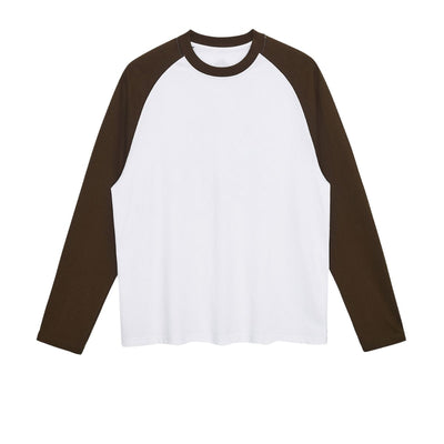 Relaxed Contrasting Colors Raglan Long Sleeve Top 8.1oz