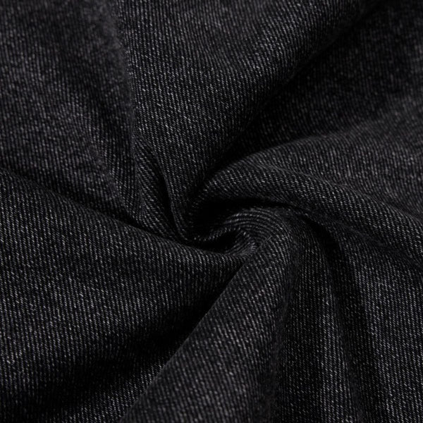 Men's Coated Curved Denim Pants Patchwork Pleated Loose Wide Leg