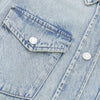 Women's Loose Street Style Mid-length Double Pocket Denim Shirt