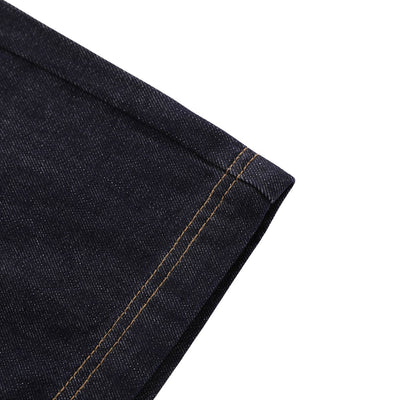 Deconstructed Embroidered Raw Denim Bermuda Shorts
