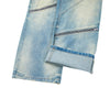 Retro Distressed Washed Baggy Patchwork Zip-Detail Relaxed Straight Fit Denim Jeans