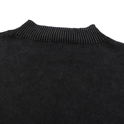 Vintage Snow Wash Cropped Cotton Knit Sweater