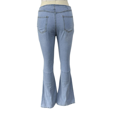 Mid Rise Tummy Control Stretch Flare Casual Jeans