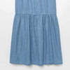 Spaghetti Straps Bow Denim Maxi Dress