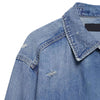 Raw Hem Cropped Ripped Denim Jacket