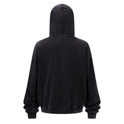 Double Yarn Vintage Washed Zippered Comfort Hoodie