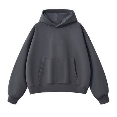 Solid Color Baggy Fleece Hoodie