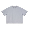 Oversized Minimal Tee Raw Edge Contrast Stitching