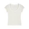 Solid-Color V-Neck Cotton T-Shirt 6.45oz