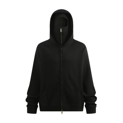 Unisex Full-Zip Fleece Layered Hood Hoodie