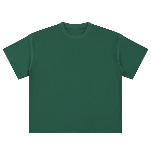 Relaxed Fit Boxy Solid Color Minimal Tee