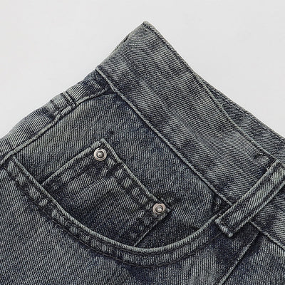 Vintage Wash Wide Leg Denim Jeans