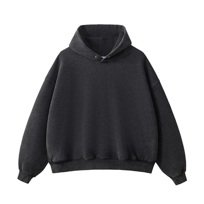 Vintage Wash Distressed Fleece Boxy Hoodie
