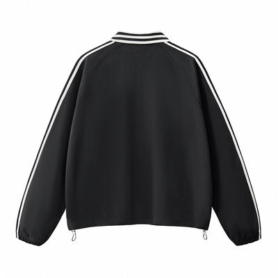 Retro Striped Collar Pullover Sweatshirt