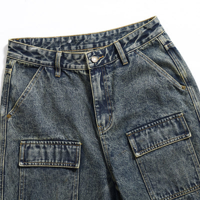 Multi-Pocket Patchwork Jeans