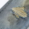Vintage Washed Ripped Wide-Leg Jeans