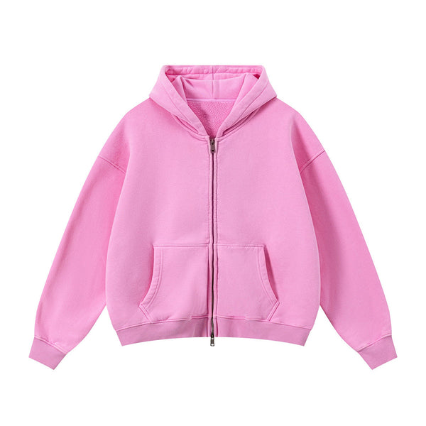 Soft Fleece Zip Up Hoodie Front Pockets