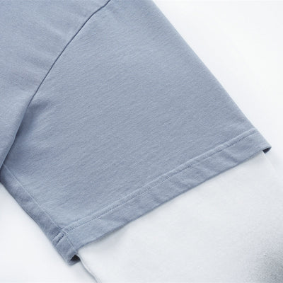 Washed Colorblock Contrast Sleeve Tee