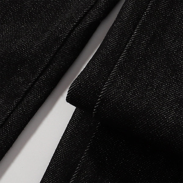 Contrast Stitching Detail Wide Leg Denim Pants