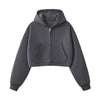 Women's Solid Zip-Front Cropped Hoodie