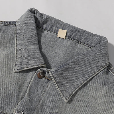 Floral Embroidery Denim Trucker Jacket