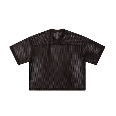 Breathable Mesh Oversized V Neck Tee