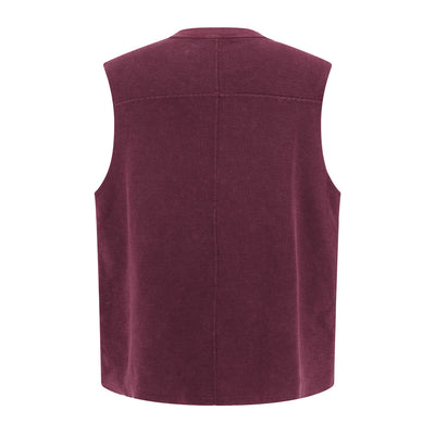 Vintage Washed Knitted Sleeveless Fitted Tank Top