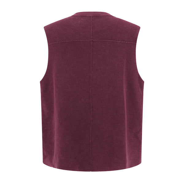 Vintage Washed Knitted Sleeveless Fitted Tank Top