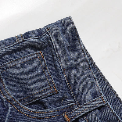 Vintage Washed Distressed Faded Denim Shorts