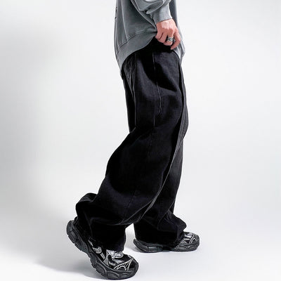 Utility Wide Leg Distressed Denim Jeans