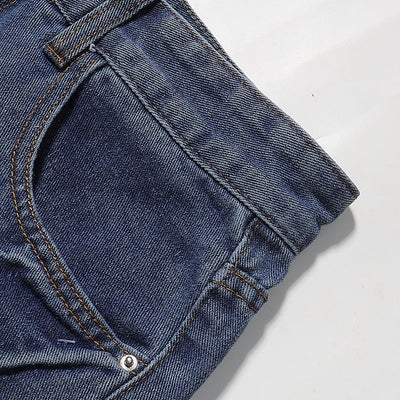 Vintage Washed Distressed Faded Denim Shorts