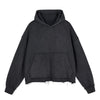 Raw Edge Boxy Washed Cotton Hoodie