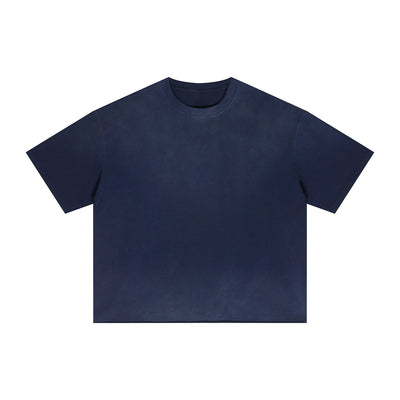 Boxy Raw Edge Washed Loose Short Sleeve Tee