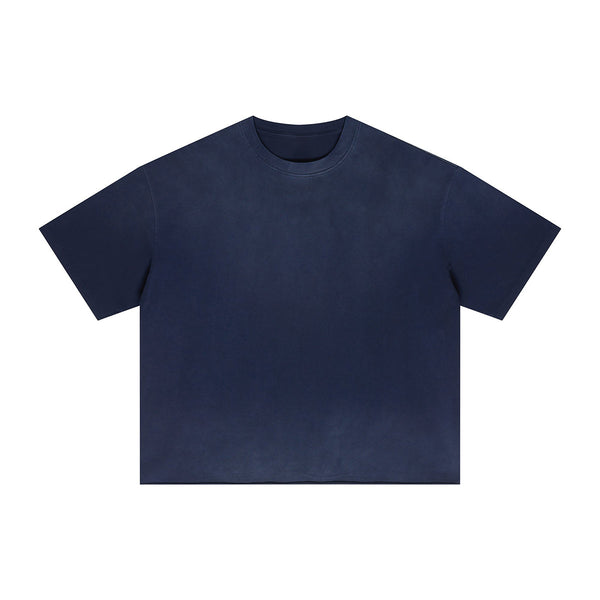 Boxy Raw Edge Washed Loose Short Sleeve Tee