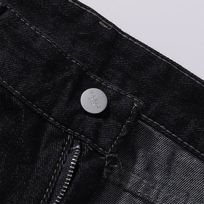 Celestial Star Embroidery Faded Wide Leg Jeans