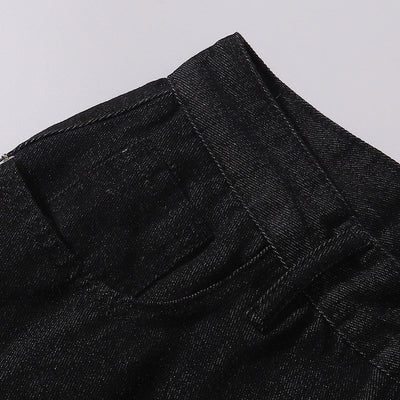 Shibuya Dragon Embroidered Wide Leg Jeans