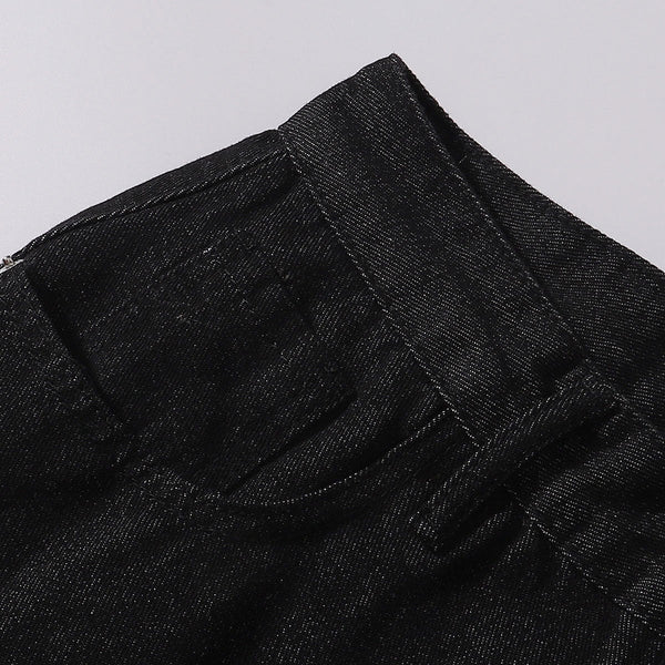 Shibuya Dragon Embroidered Wide Leg Jeans