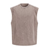 Raw Edge Distressed Studded Sleeveless Tee