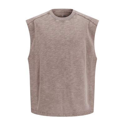 Raw Edge Distressed Studded Sleeveless Tee