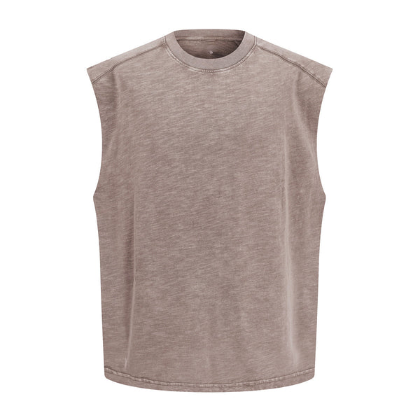 Raw Edge Distressed Studded Sleeveless Tee