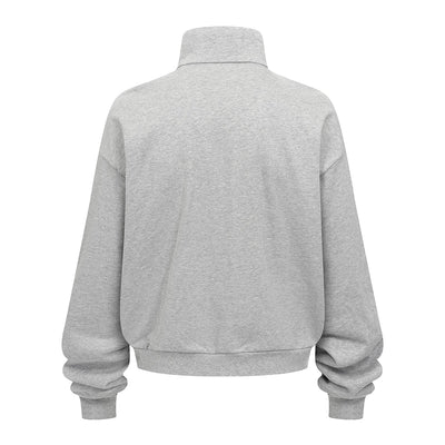 Oversized Zip High Neck Sweatshirt