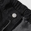 Black Elastic Waist Comfort Denim Shorts