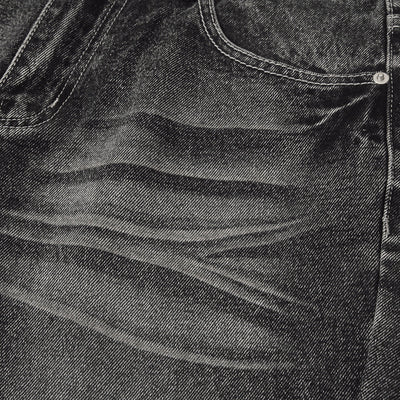 Vintage Black Wrinkle Wash Baggy Jeans