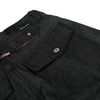 Raw Black Wide Leg Jeans with Utility Flap Pocket Detail