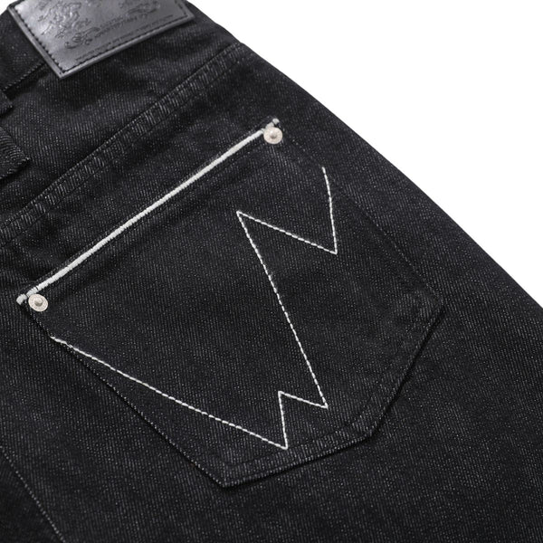 Street Deconstructed Embroidered Slim Flare Jeans