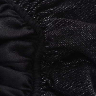Black Sleeveless High-Neck Ruffled Mini Dress