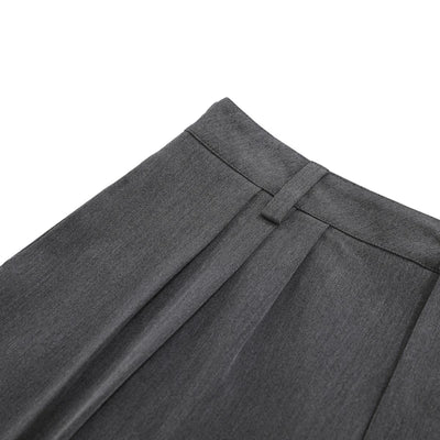 Vintage Pleated Wide Leg Cropped Trousers