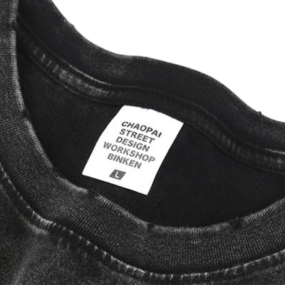 Acid Wash Raw Edge Sleeveless Tee